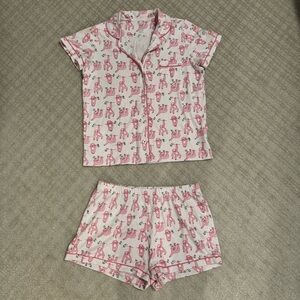 Roller Rabbit Pink Sloth Shorts Set
